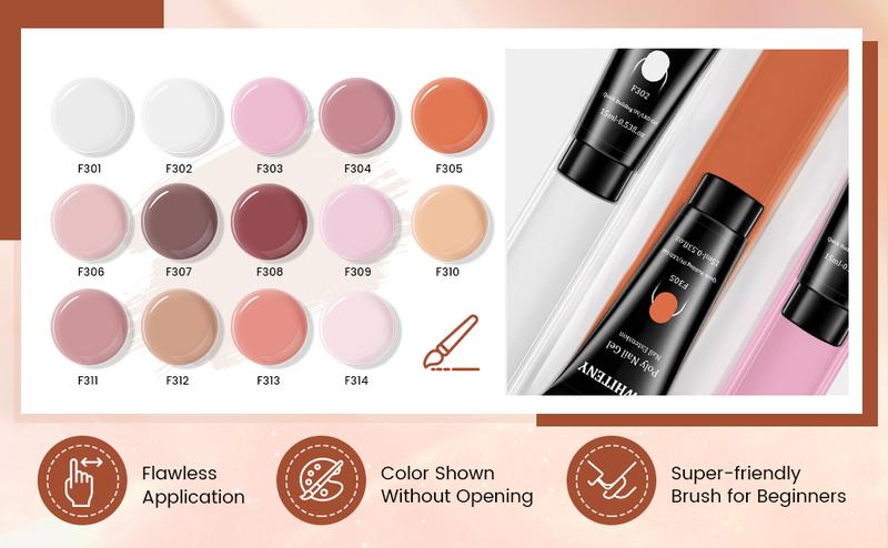 JEWHITENY 14 pcs Poly Gel Nail Extension Kit With Nail Drill Machine U V Nail Light ALL In One Polygel Nail Kit Starter Kit