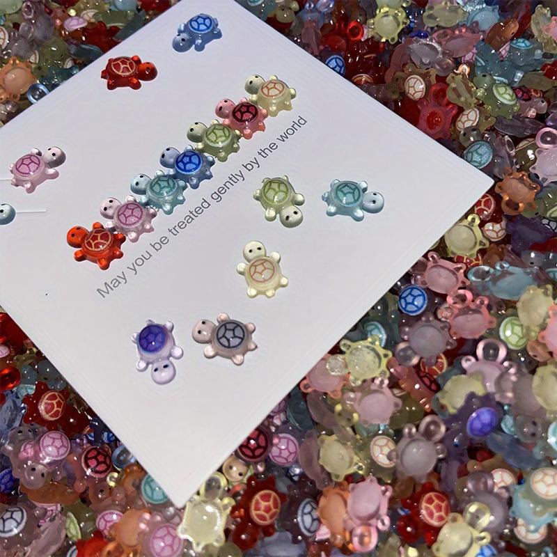 100 Glow-In-The-Dark Mini Turtle Models, Turtle Designs, Colorful Plastic Handmade Crafts for DIY Projects, Party Decorations & Home Garden Accessories