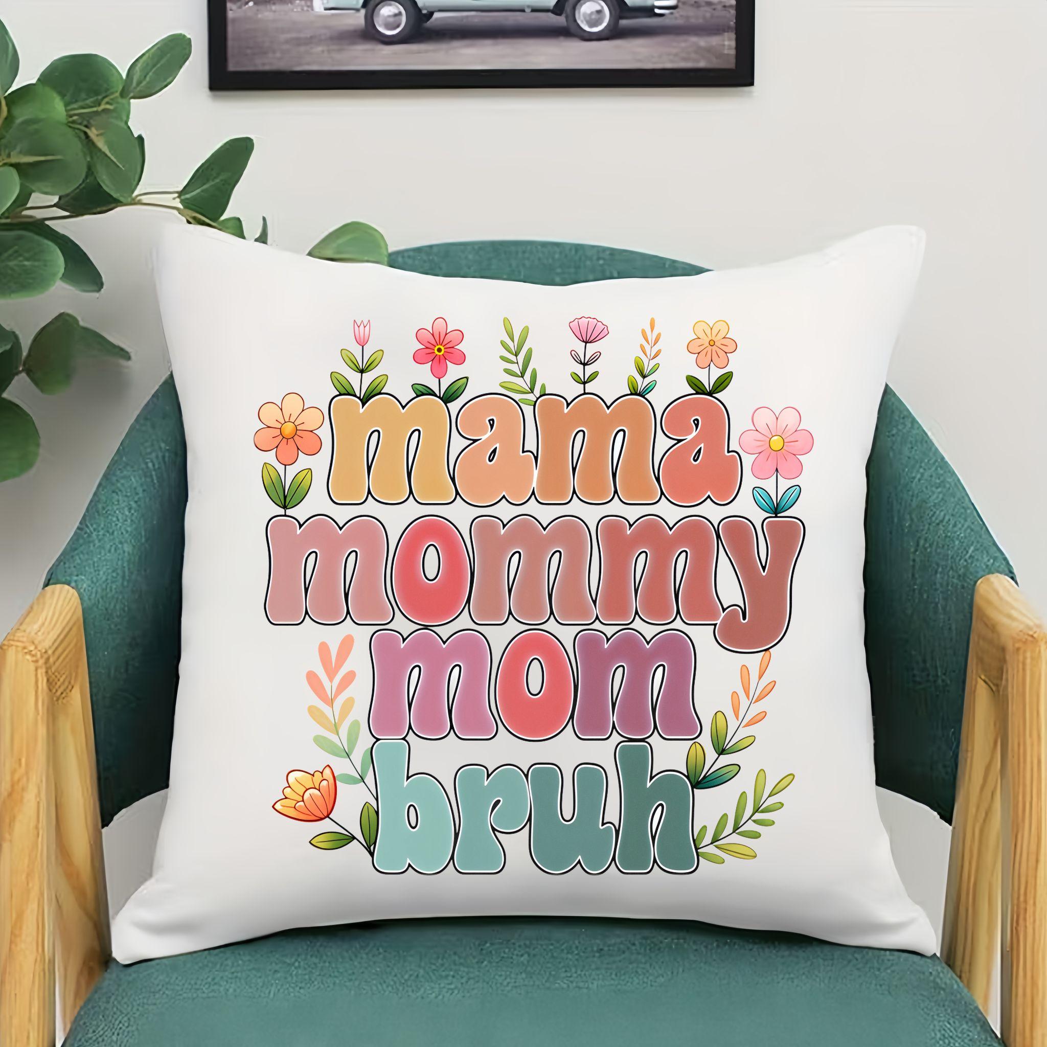 Mother's Day Heat Transfer Iron-On Patches Set, Vintage Style Mama Vinyl Stickers, Leopard Sunflower Rose Cow Print, DIY Clothing Bag Decorations