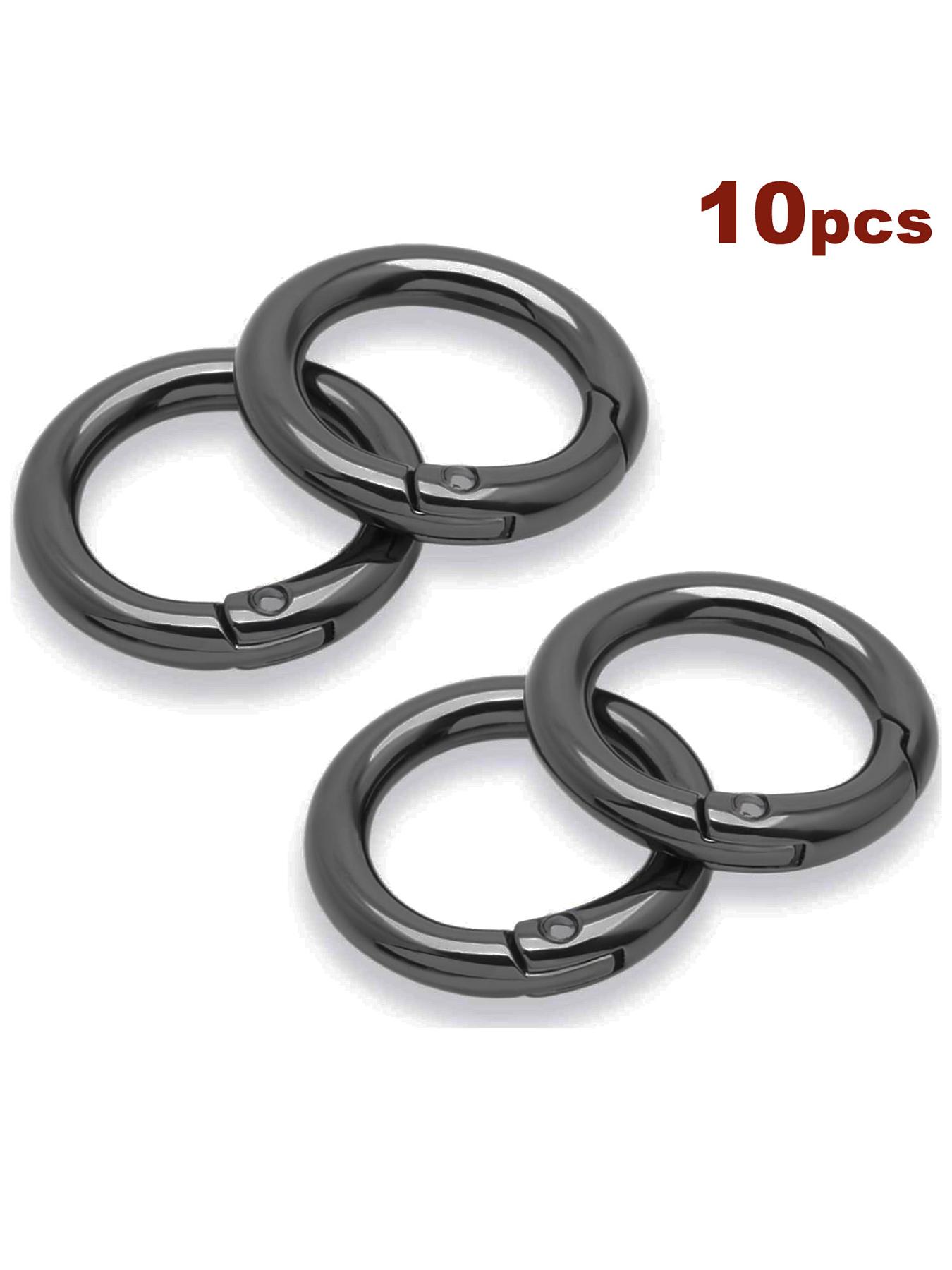 [10pcs Metal O-ring Buckle] 10pcs/lot Metal O-ring, spring buckle, can be opened, round safety buckle, keychain, bag clip hook, dog chain buckle, DIY connector, DIY Wallet Making