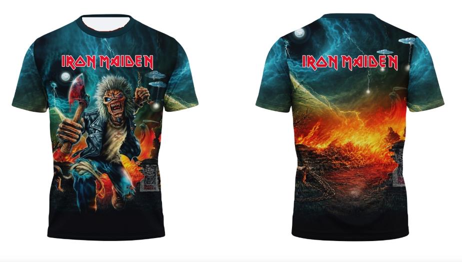 Iron Maiden Themed Fully Printed 3D Rock T-shirt for Men and Women, Fashionable Casual Short Sleeved Top