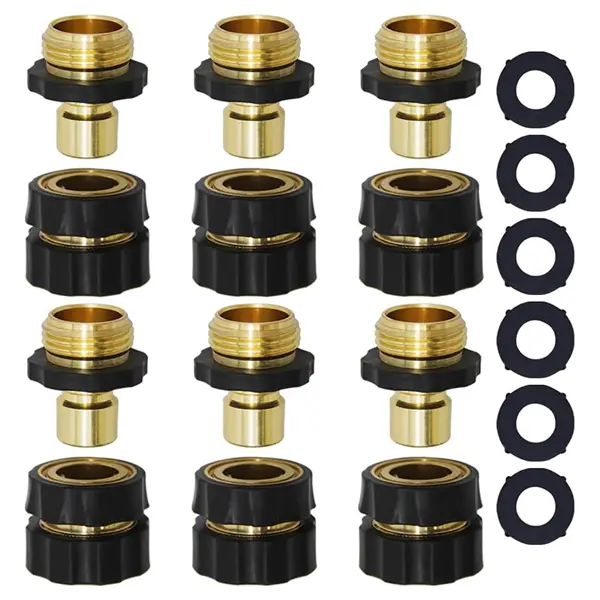 6PCS 3/4 in Garden Hose Quick Connect Fittings Set - Universal Male & Female Quick Release Adapters, Durable Leakproof Garden Accessories for Outdoor Backyard Watering, Lawn Maintenance, Outdoor Garden Accessories