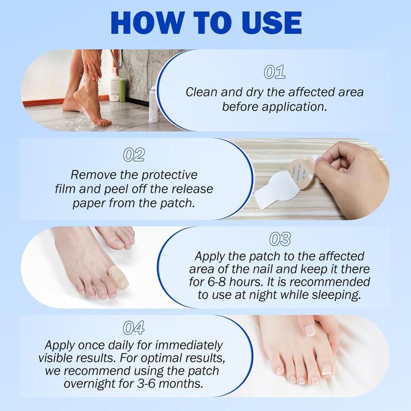 【ATDOOM】Fungal Nail Patches,Hypoallergenic Repair Patches for Damaged, Yellow, or Discolored Toenails – Extra Strength Overnight Support, Mess-Free Formula
