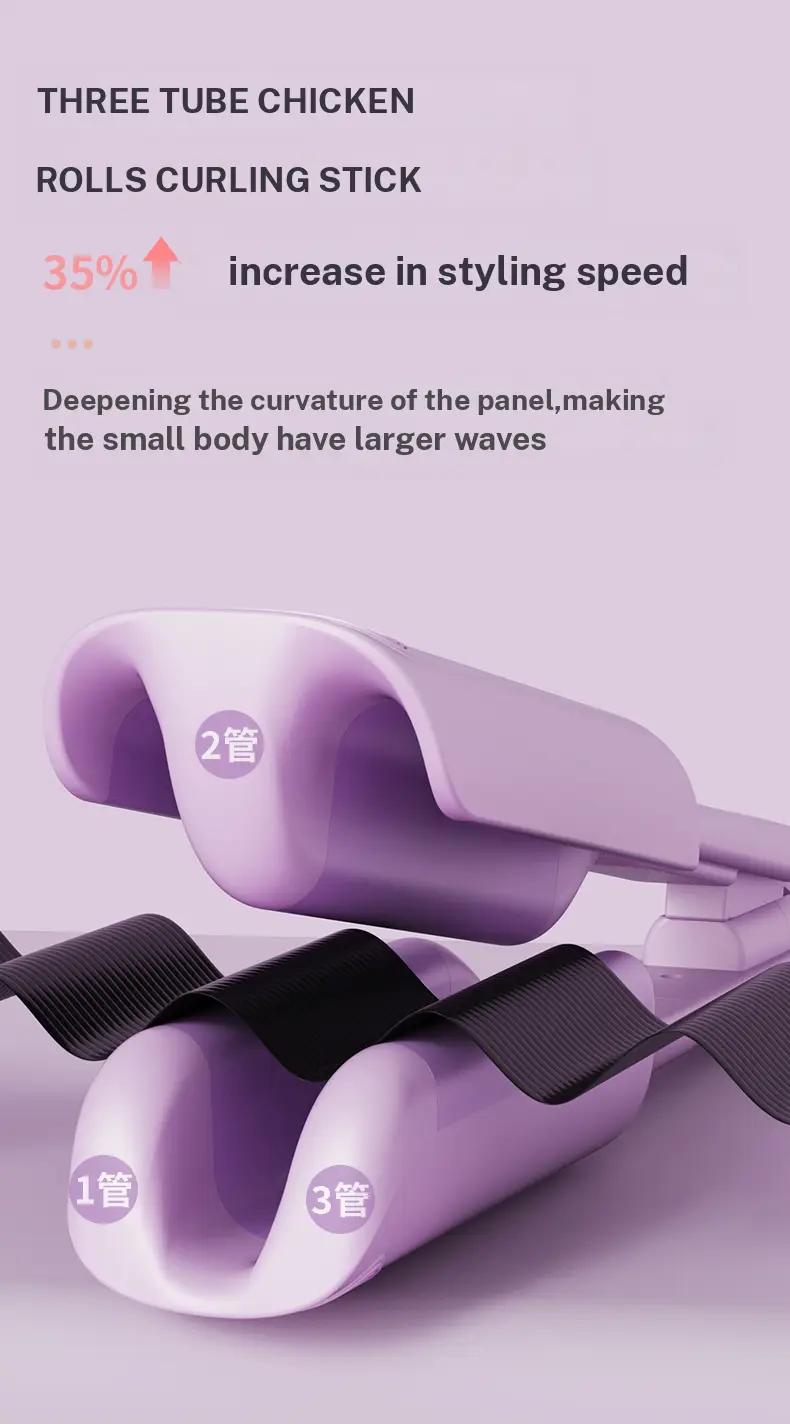 French Style 2025 New Upgrade 32MM French Wave Curling Iron 30W 3 Barrels Adjustable Temperatures Fast Heating 30 Seconds Auto Off Safety Lock Silicone Cover 1.8m Extension Cord for All Hair Types Beauty & Hair Styling, Fashionable New Looks use tool