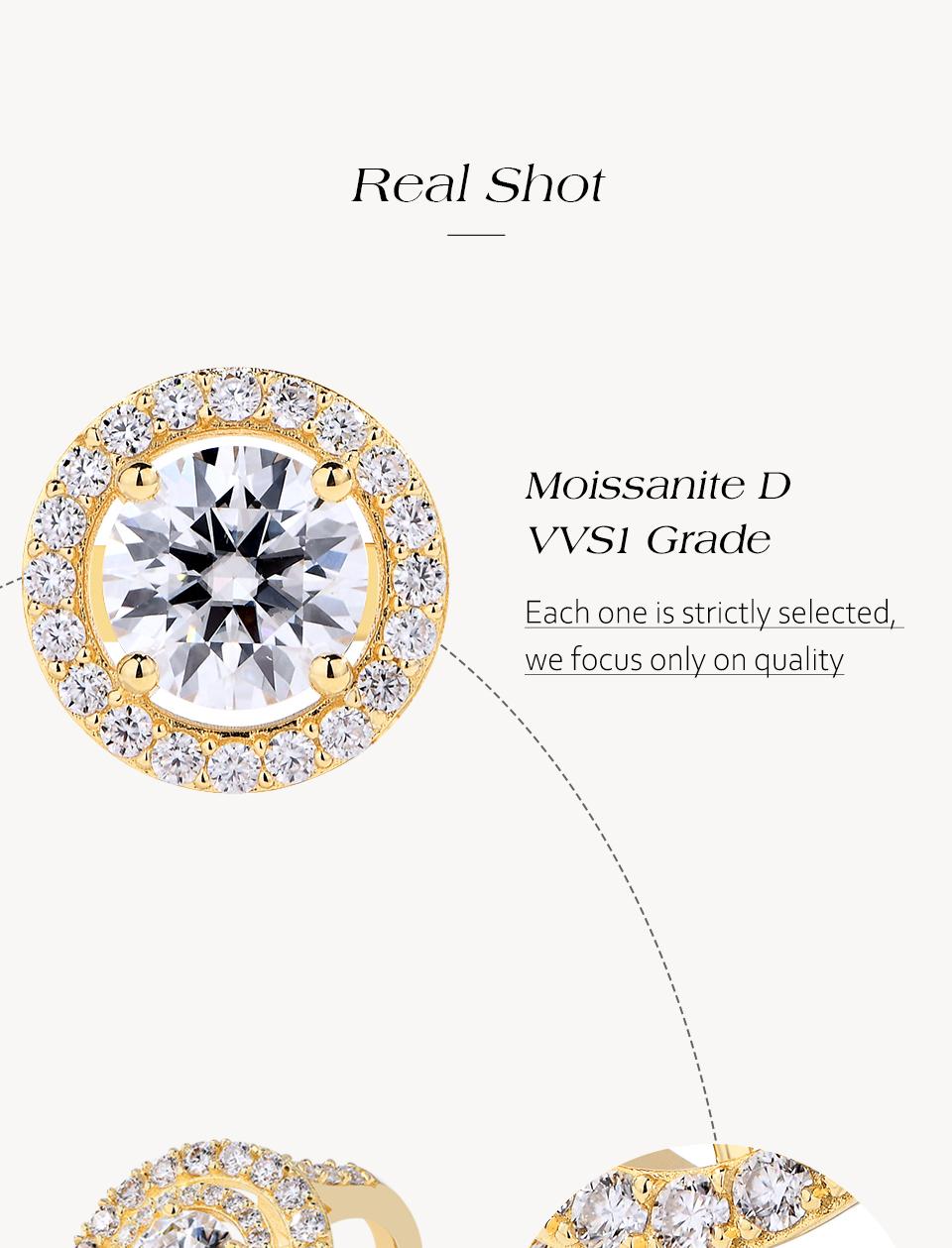 1CT D VVS1 Round Shape Synthetic Moissanite Ring for Women Birthday Gift Engagement Wedding Fine Jewelry R191