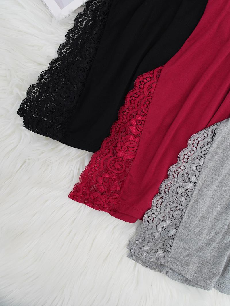 3 piece set  Lace Nightdress Wear,Womenswear Pyjamas Basic Minimalist Sleeveless pajama sets women cute pajama sets pajamas pj sets women Spaghetti Strap Nightgown Sleepwear Homewear Clothes Loungewear