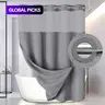 Waffle Texture Modern Waterproof Aesthetic Shower Curtain, Decorative Bathroom Accessory for Hotel, Salon & Dormitory Decor #GLOBAL PICKS