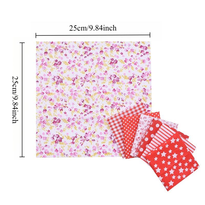 56Pcs Cotton Fabric Bundles, Floral Plaid Polka Dot Quilting Fabric for DIY Sewing Craft