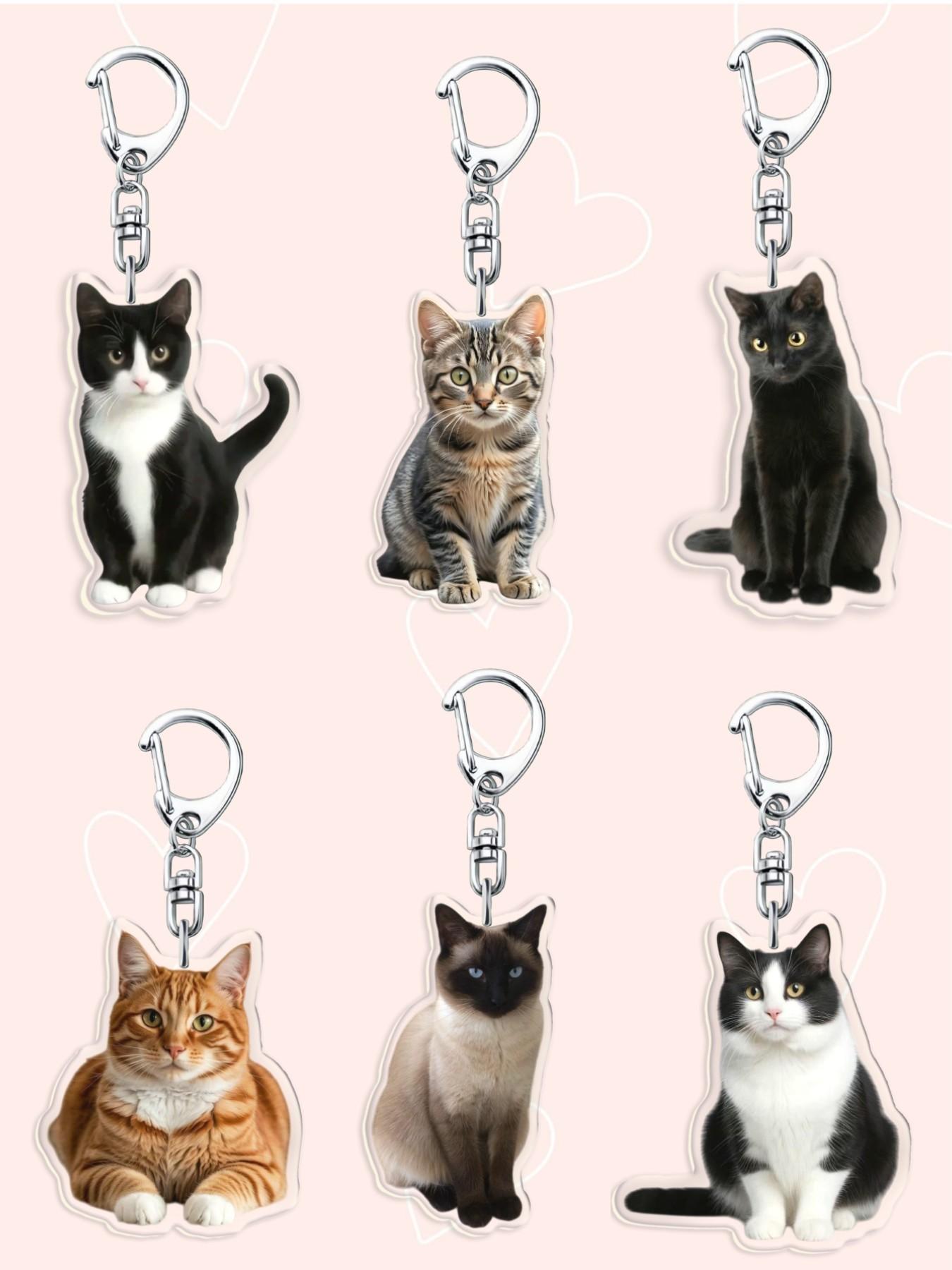 and Cat Keychain, Cute Animal Design, Casual Style Accessory, Perfect Gift for Pet Lovers, All Seasons Use