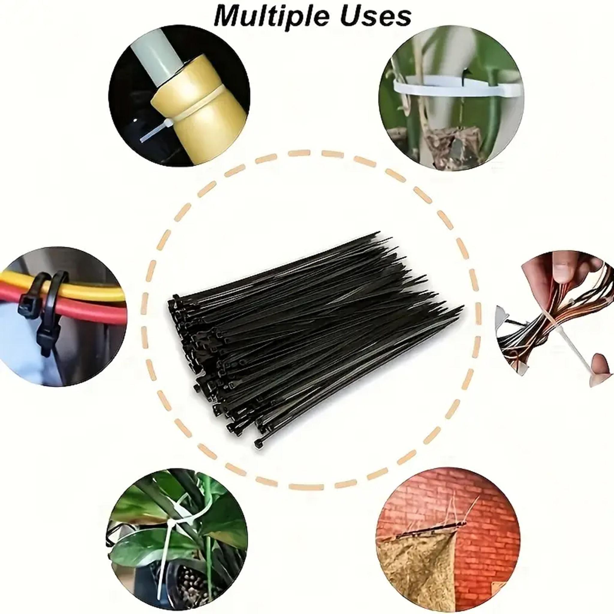 50Pcs 2026Heavy-duty Self-locking Nylon Cable Tie Set |   Thickened High-strength Straps + Fixing Clips |   Durable Zipper Buckle Design Suitable for Cable Management, Auto Repair, Furniture and Outdoor Equipment |   Multi-purpose Fixing and Organizing To