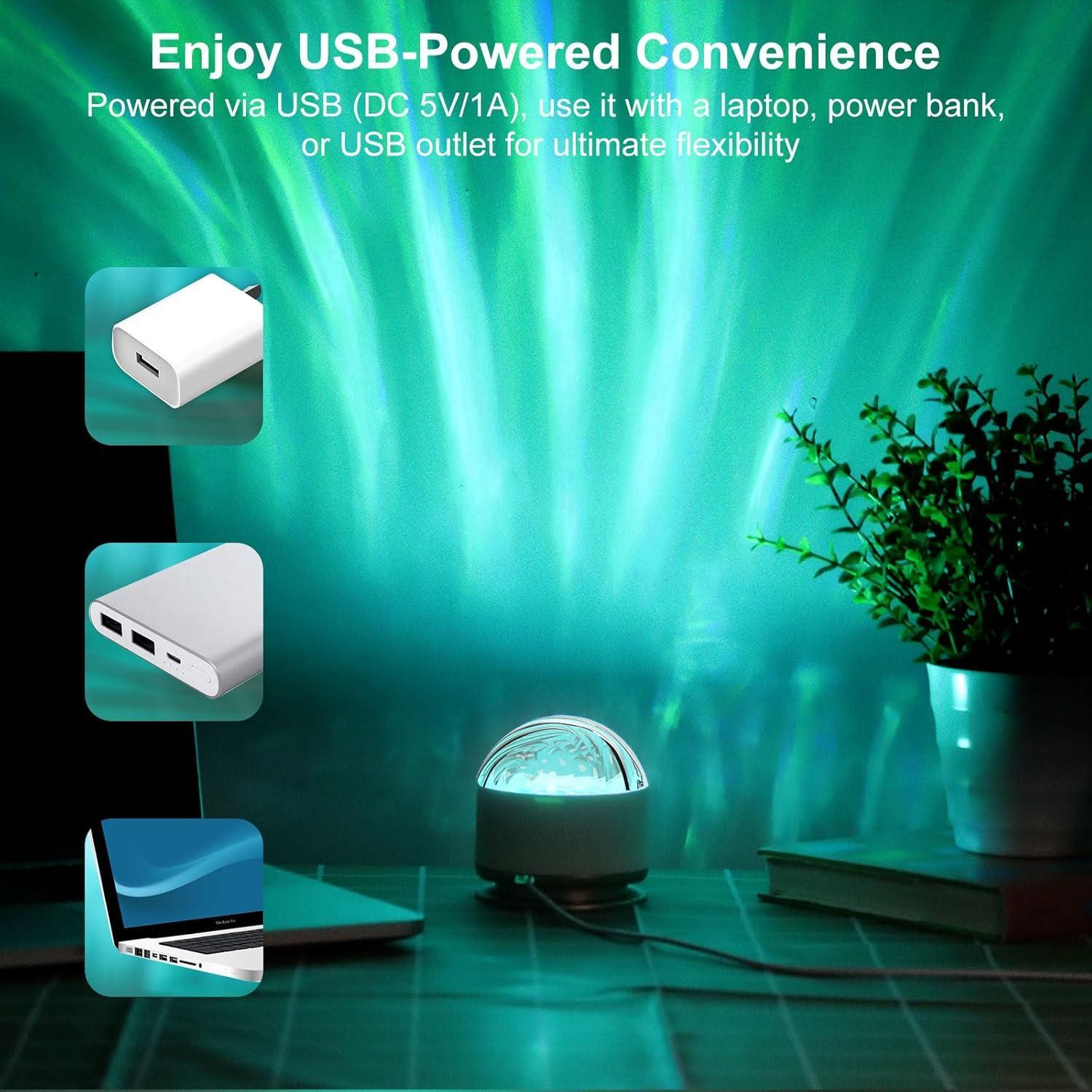 7-Color Music-Synced Bluetooth Full HD Starry LED Star Projector Lamp - 2 Scenes (Ocean Wave, 3D Water Ripple) Cool Tech Gadget for Bedroom Room Decor