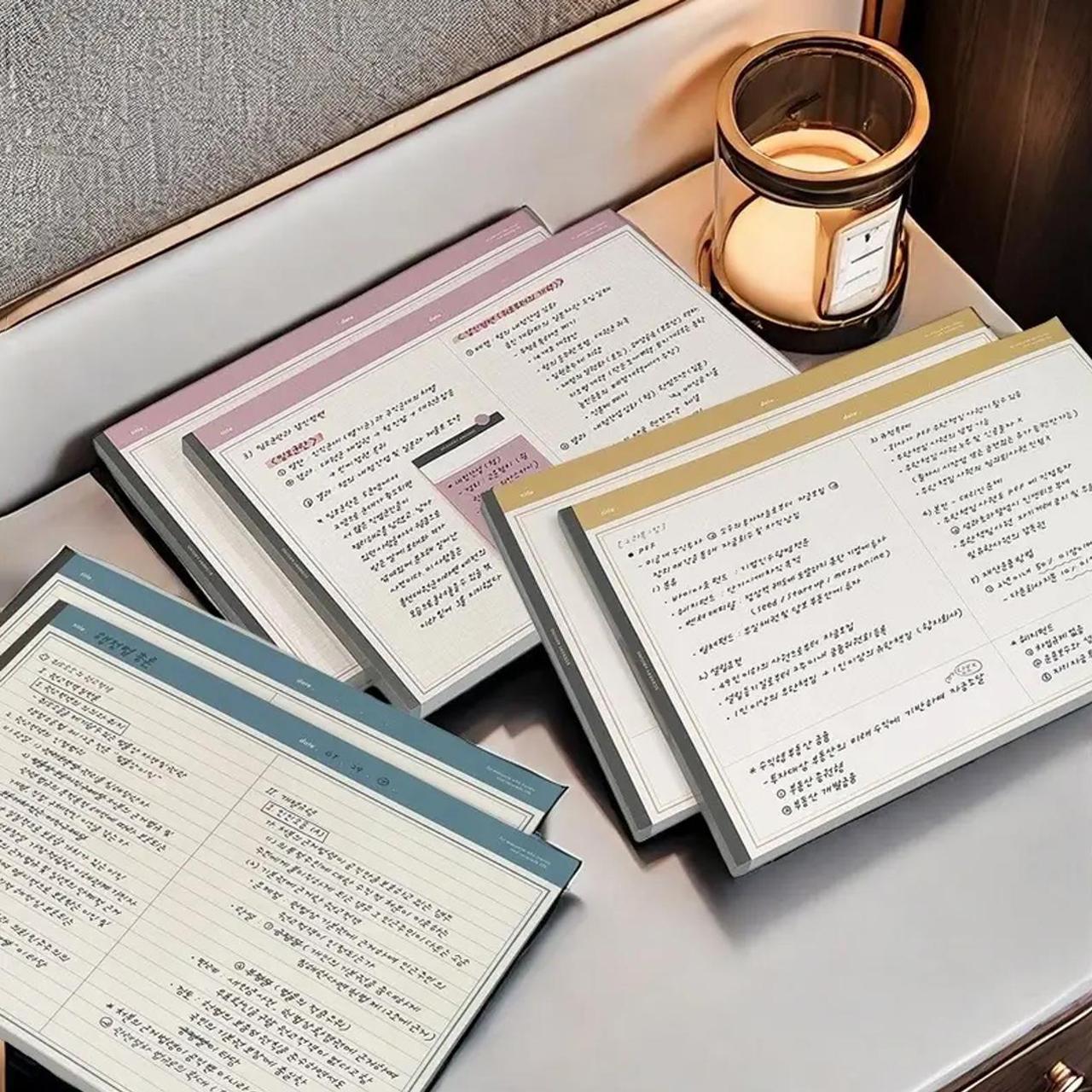 B5 Notebook Set with Lined & Grid Pads – 30 Sheets Each, Tearable Pages, Minimalist Aesthetic, Studygram Stationery, TikTok Study Essentials – Perfect for Students, Office Notes, School & Work Planning