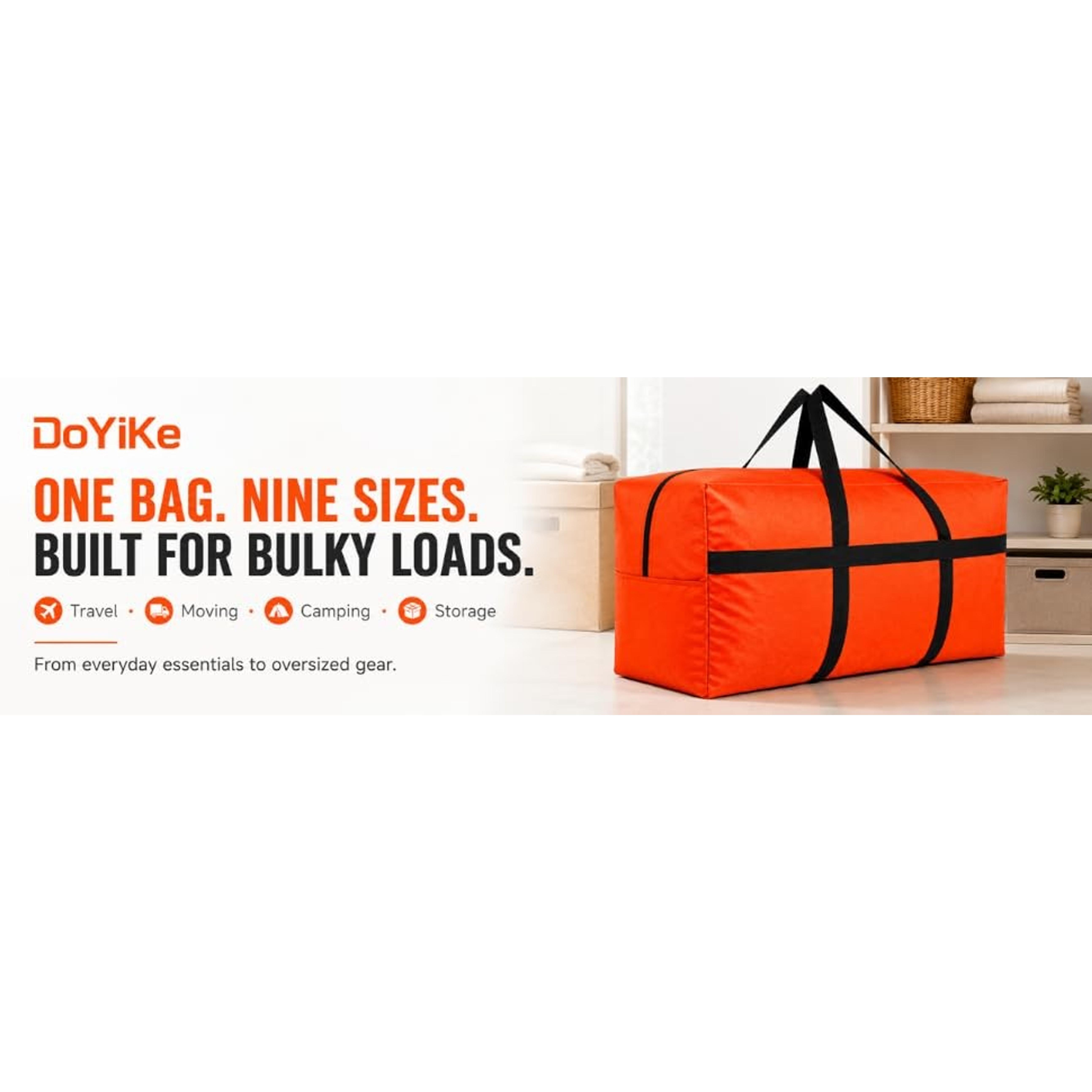 Extra Large Storage Duffle Bag, Duffel Bag for Travel Black 130L | Big Foldable XL Duffle Bags for Traveling/Camping with Lockable Zipper
