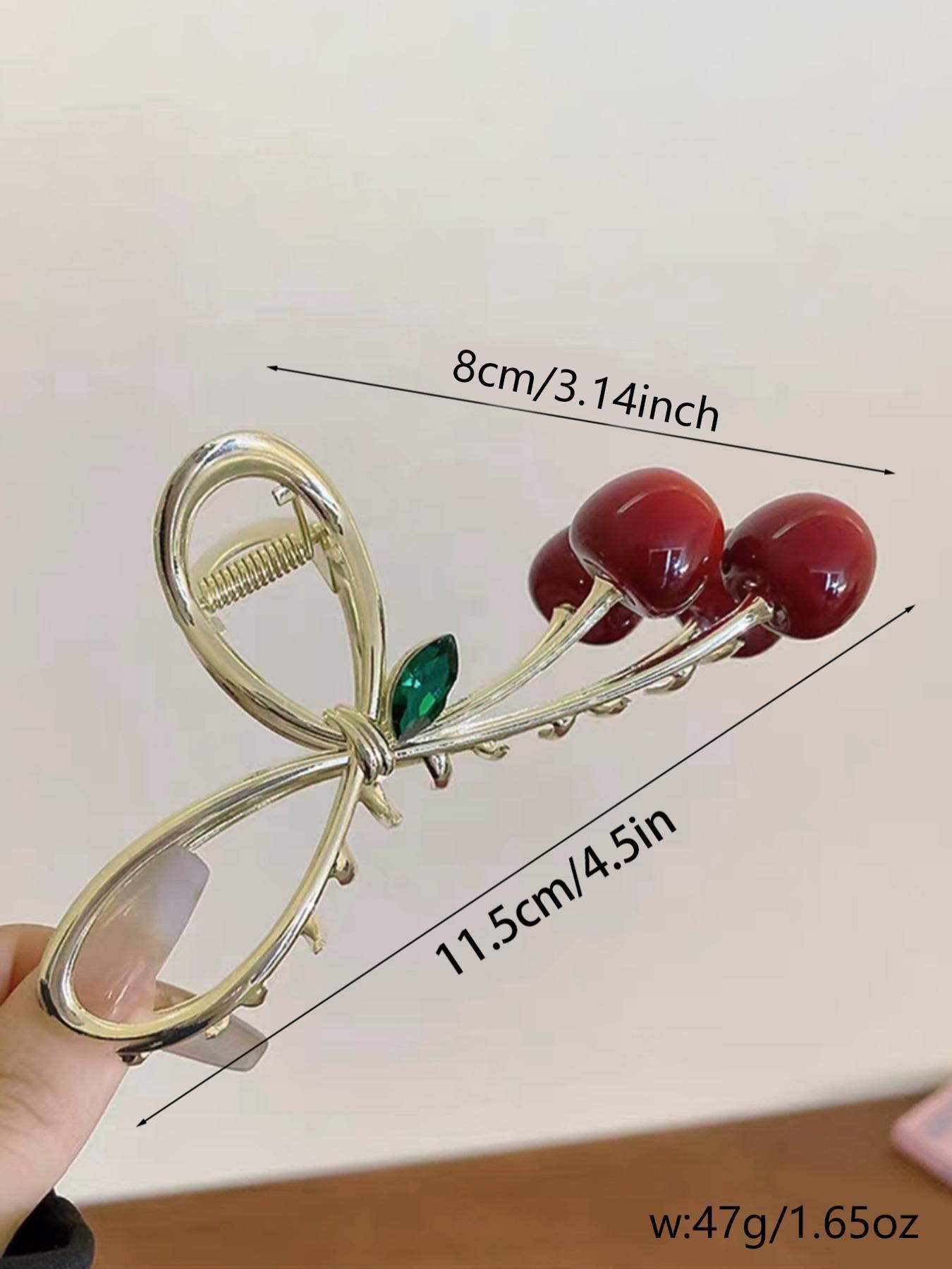 Cute Cherry Hair Claw Clips for Women Sweet Fruit Acrylic Hair Catch Barrettes Fashionable Acetate Hair Accessories Girls Daily Styling Gift