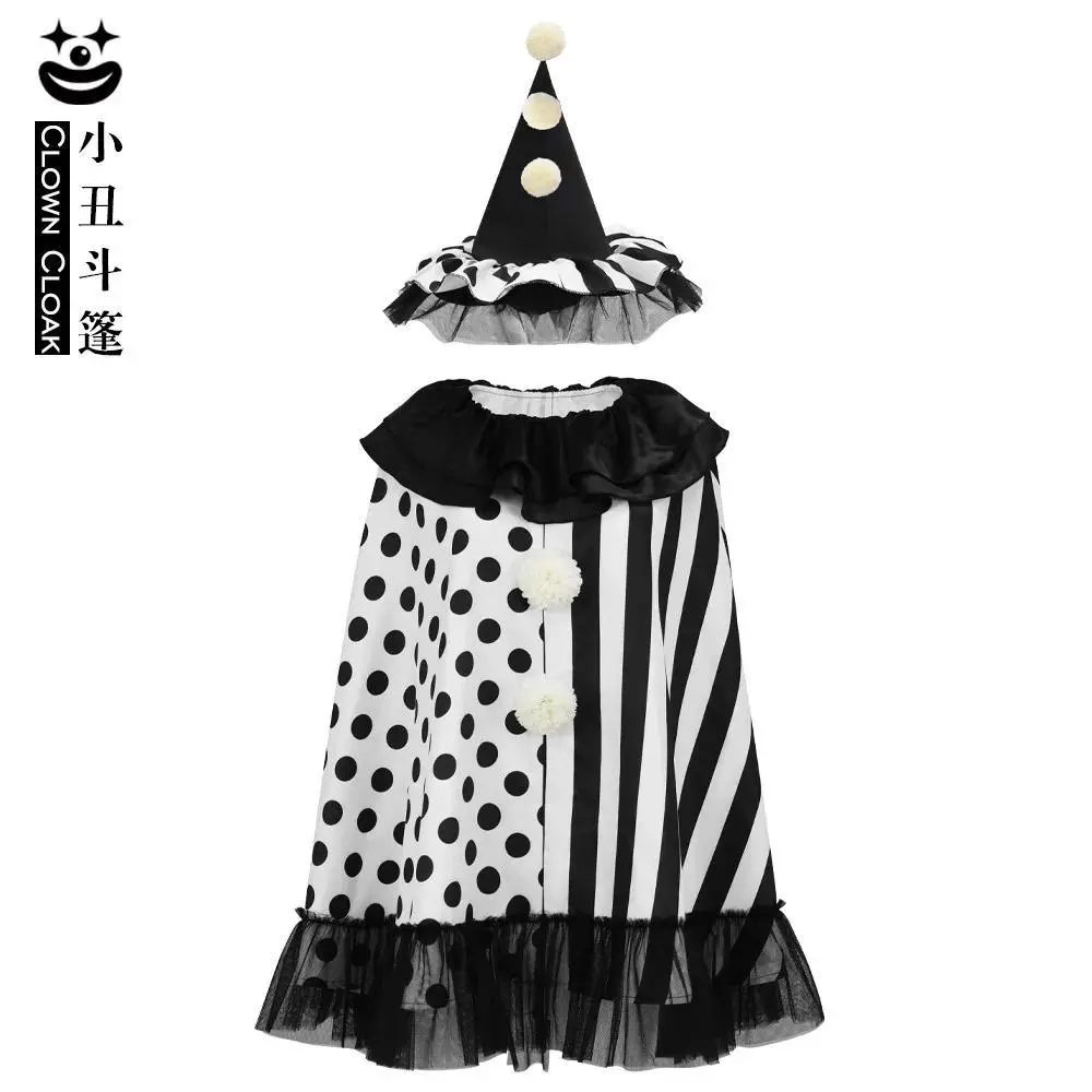Fancy Dress Movie Terrifier Art Clown Cosplay for Women Hat Cape Coat Scary Stage Costume Halloween Costume for Woman Party