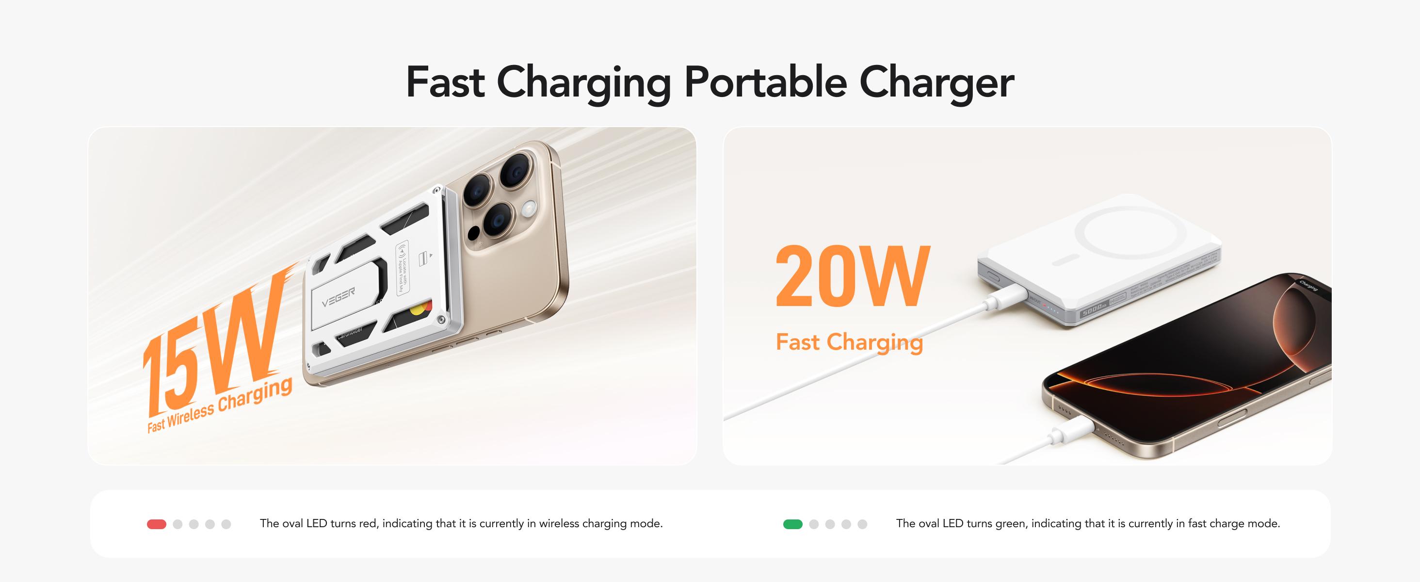 VEGER Sparkling Glam Power Bank: 5000mAh Ultra-Slim Charger with Detachable Lanyard & 20W Fast Charging – Chic Portable Essential for Her On-the-Go Style  #TikTokShopRestock