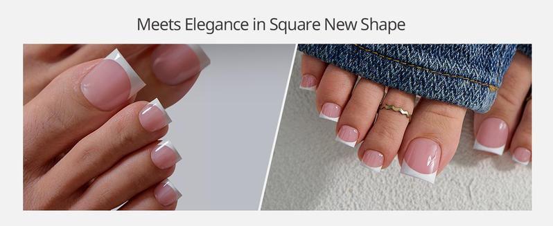 btartboxnails XCOATTIPS Toe Nail Tips - Product only 160pcs  Real Square Pink French Tip Short Toenail Press Ons Fit for Short & Extra Short Toenails Bed,Soft Gel Toe Nail Tips for Women