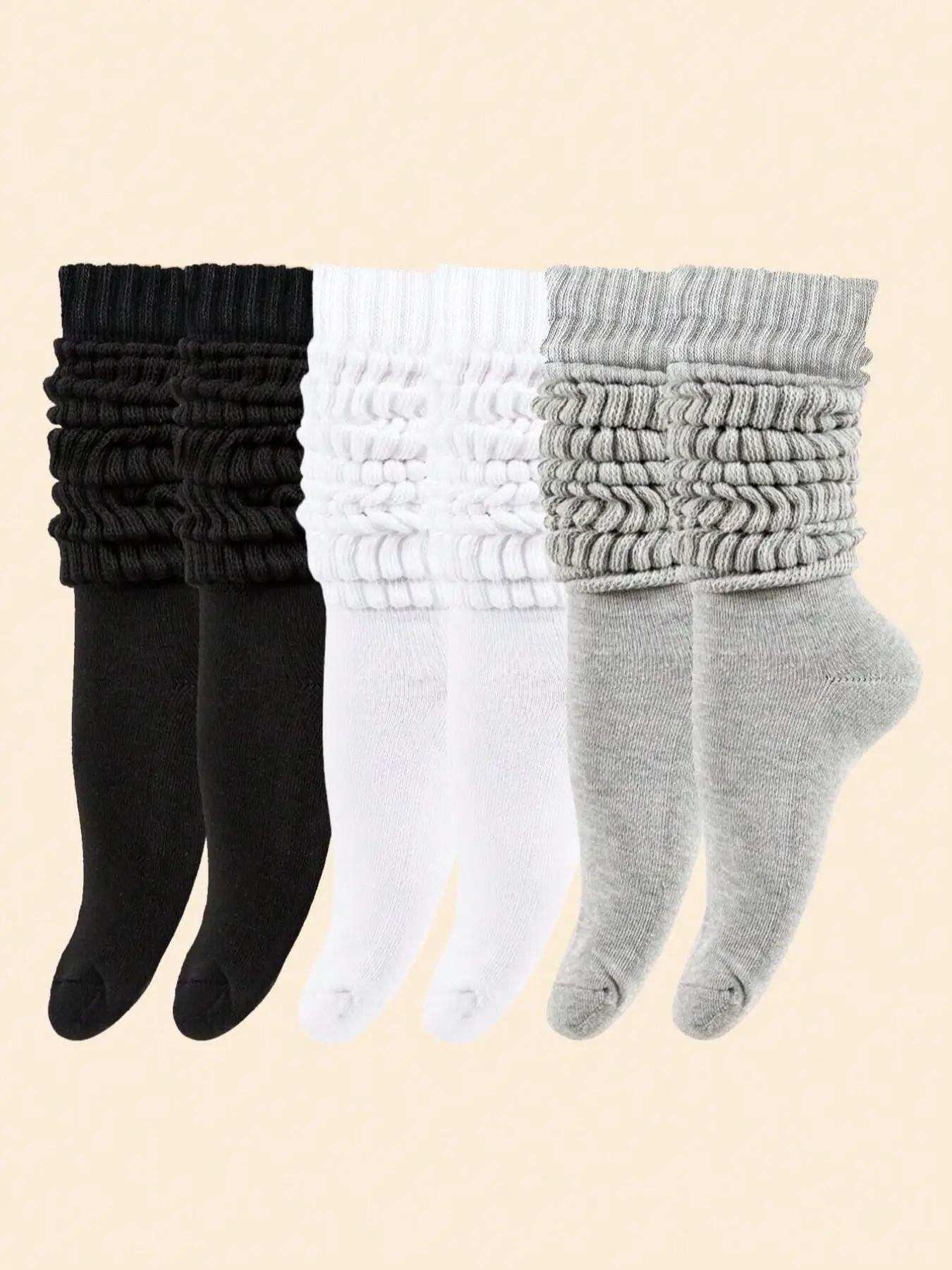 Women's Solid Crew Socks, Multi-pack Soft Comfy Breathable Mid-calf Socks for Daily Wear, Socks for Women, Lady's Fall & Winter  Hosiery