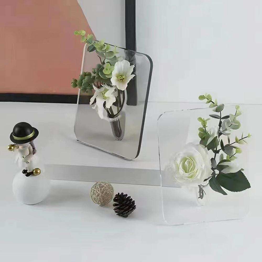 Clear Acrylic Flower Vase, Creative Special Modern Hydroponic Flower Display Frame, Home Decor Supplies for Living Room Bedroom Dining Room Office