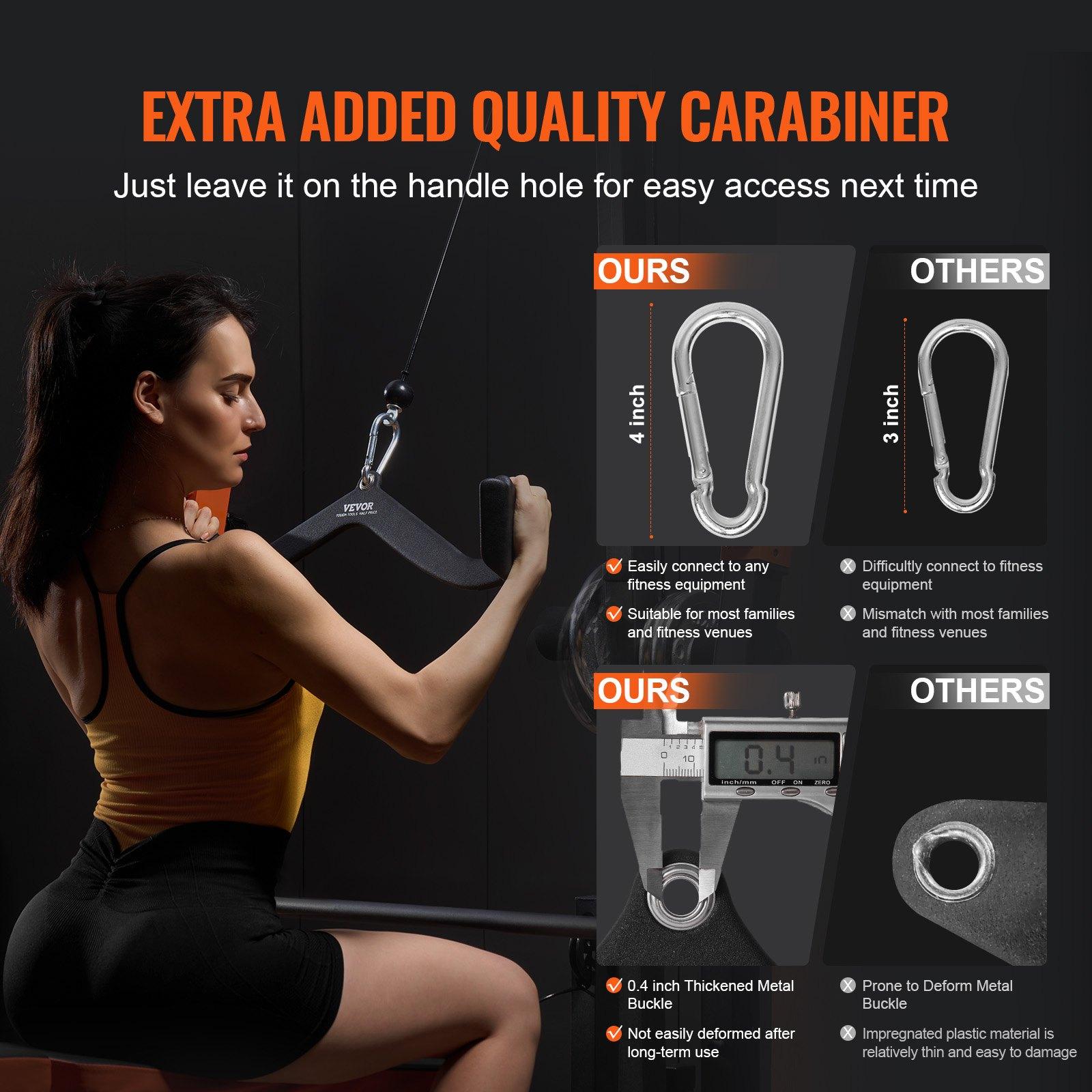 【FathersDayGift】VEVOR LAT Pulldown Attachment, Cable Machine Rowing V-bar Attachment, Tricep Pull Down Bar, Back Strength Training Rubber Coated Handle Grip, Bicep Curl Tricep Lat Pulldown Bar for Home Gym Fitness