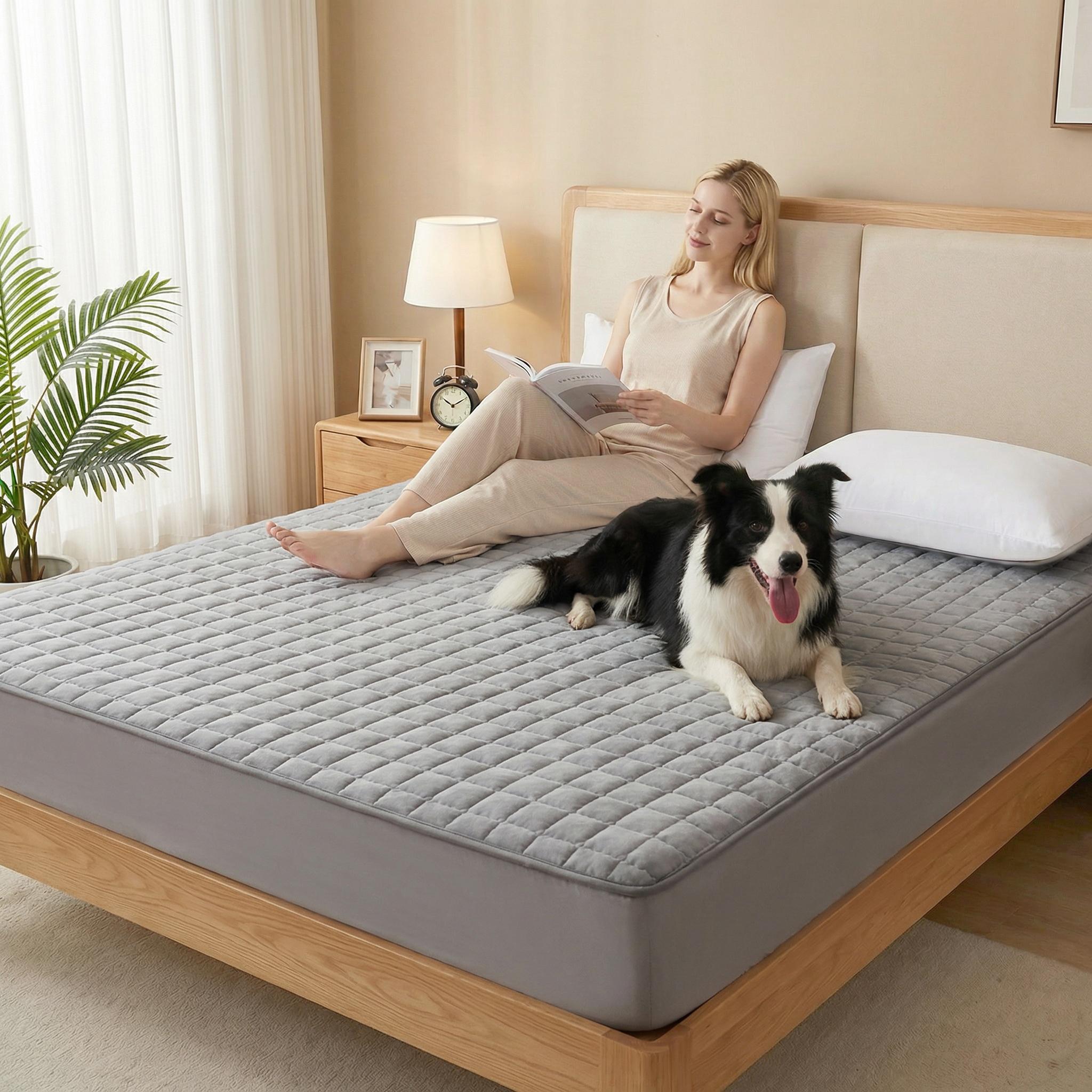 1PC quilted waterproof bed sheet (without pillowcase and pillow) is soft, durable, easy to care for, machine washable, and perfect for bedrooms and guest rooms