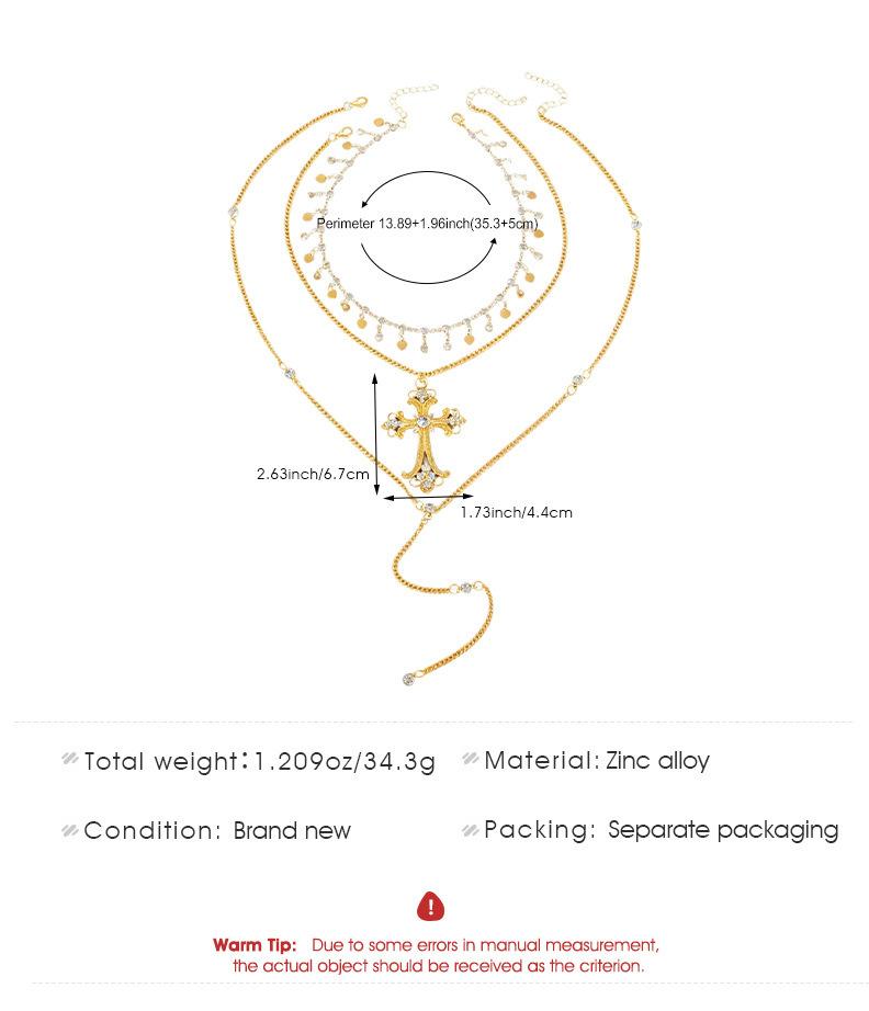 Punk Cross Multi-Layer Stackable Necklace| Alloy Pendant for Men & Women