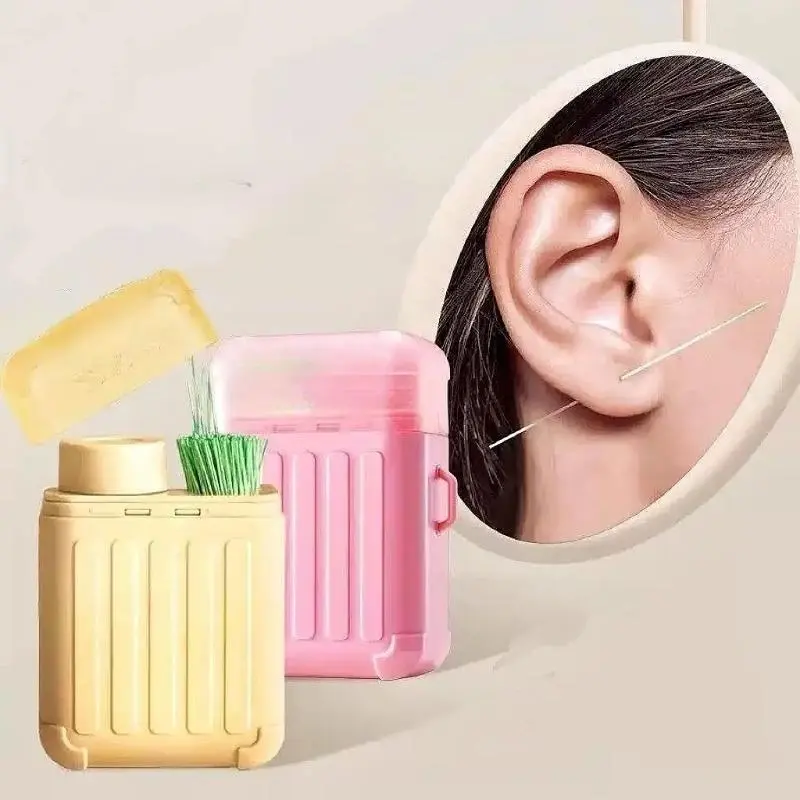 Professional Ear Piercing Cleaning Kit with Storage - Travel-Size Gentle Deep Cleaners, 240 Pcs Ear Line Sticks, Prevents Clogging, Eliminates Odors, Portable Daily Care (Without Cleaning Liquid), Ear Cleaners