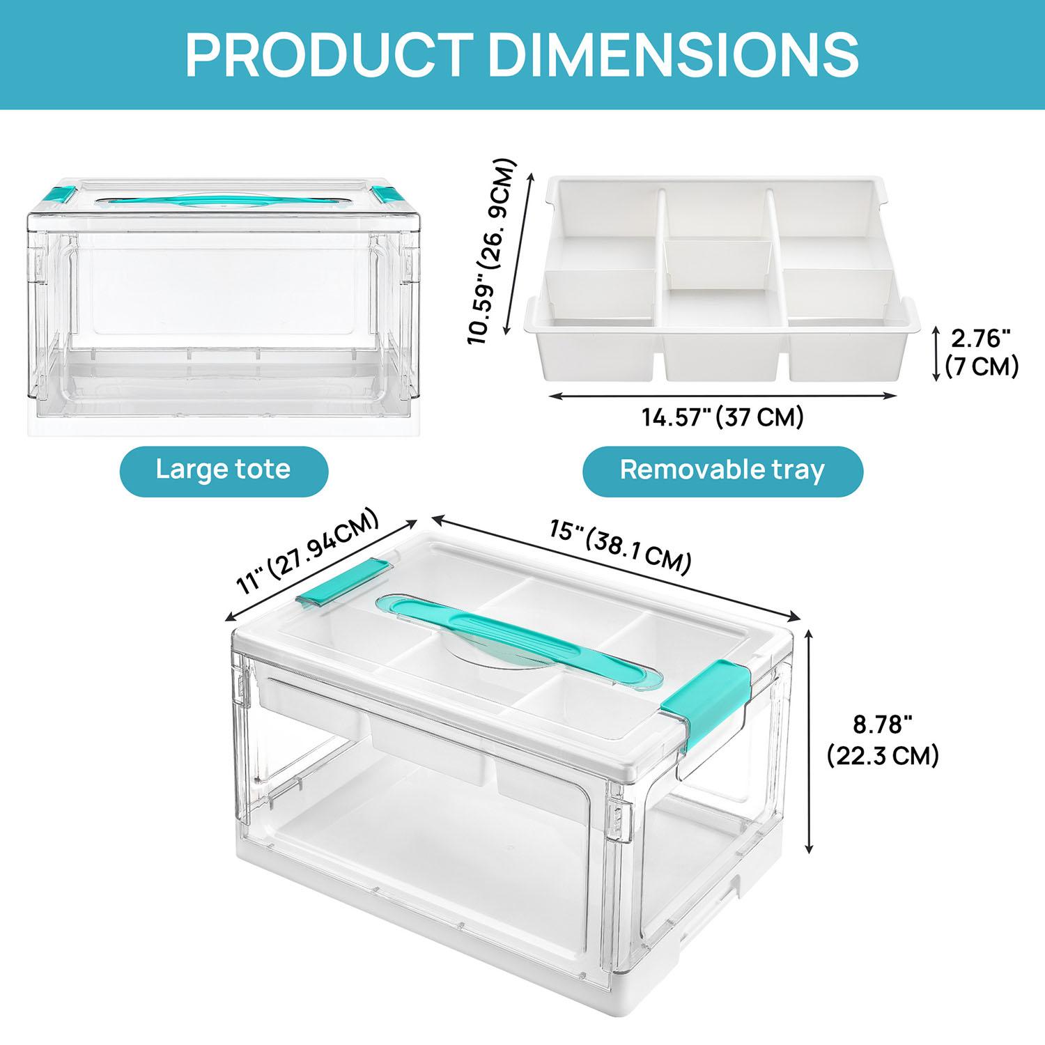 Transparent Plastic Layered Storage Box, Large Capacity with Dividers, Ideal for Crafts, Books, Toys, Home Organization