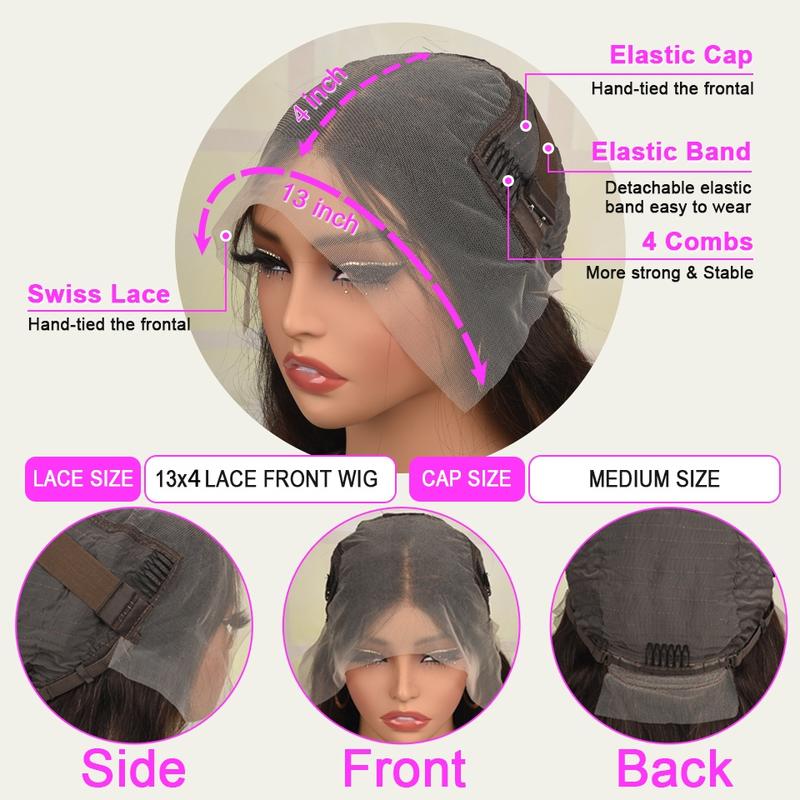 180 Density 13x4 HD body Wave Human Hair Wigs Highlights Red with Blonde Stripe Lace Frontal Wig Pre Plucked 32inch Lace Front Remy Hair Wig