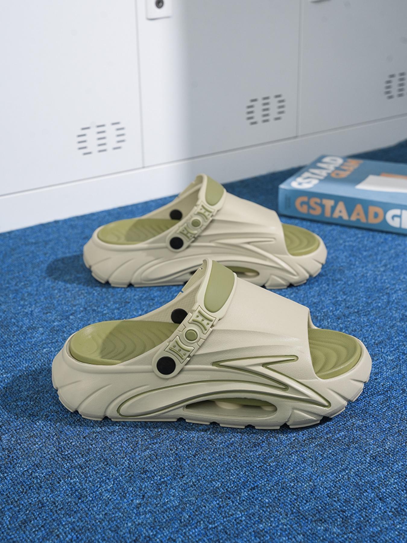 Men's Summer Clogs Outdoor Thick Sole Non-Slip Odor Resistant Durable Quick Drying Soft Beach Sandals for Couples, Lightweight Casual Slip on Water Shoes, Comfortable EVA Footbed for Beach Pool Shower Daily Wear