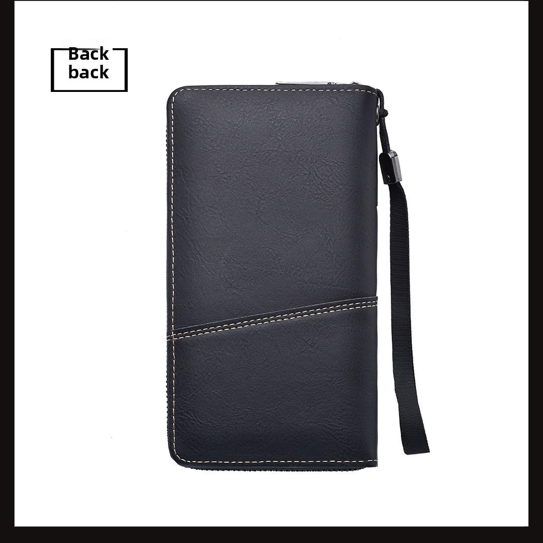 2026 New Men Leather Wallet Long Zip Around Multi Card Slots Large Capacity RFID Blocking Slim Billfold Money Clip Holder Fashion Designer Wallets for Men Gift Box
