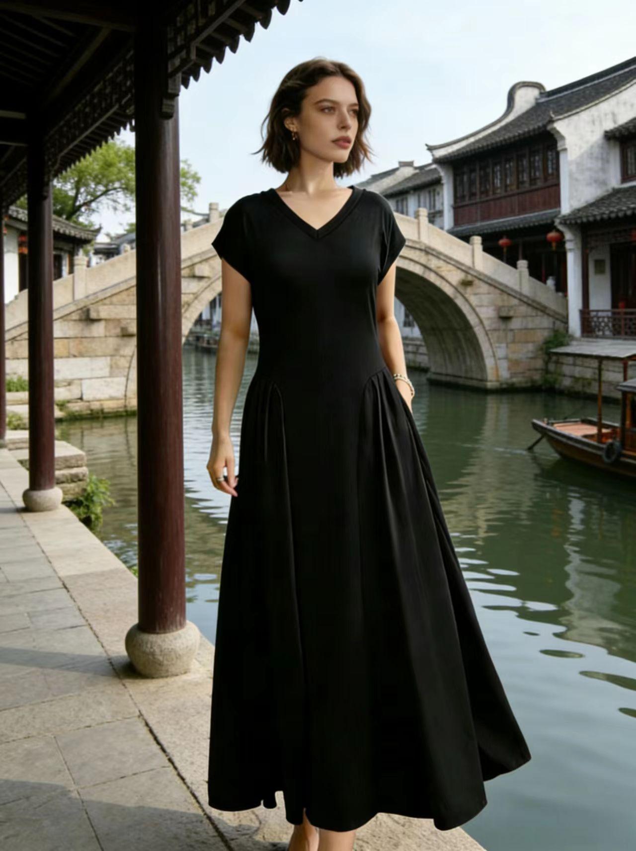 Solid Color Fashion Plus Size Short Sleeve Dress, Stylish Casual Wear for Women, Comfortable and Trendy Summer