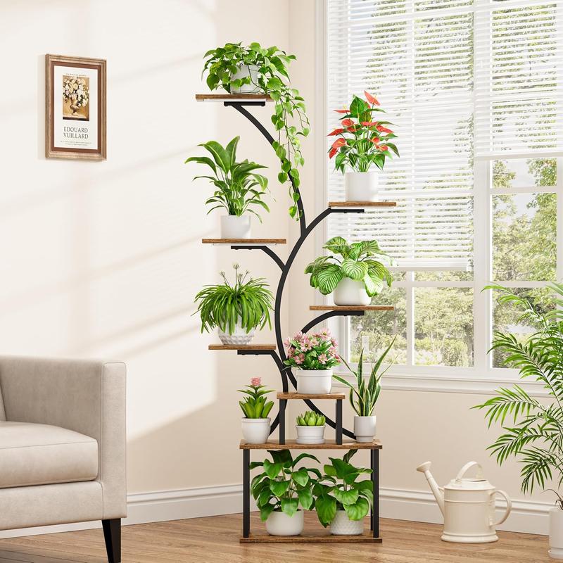 POZILAN Plant Stand Indoor with Grow Light, 8-Tiered Tall Plant Stands for Indoor Plants Multiple, Metal Plant Shelf Display Rack Holder, Flower Stand for Indoor Plants, Living Room, Garden, Patio POZILAN Plant Stand Indoor with Grow Light, 8-Tiered Tall Plant Stands for Indoor Plants Multiple, Metal Plant Shelf Display Rack Holder, Flower Stand for Indoor Plants, Living Room, Garden, Patio