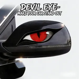 3-Pack Spooky Raptor Eye Car Decals - Waterproof UV Resistant Vinyl Stickers, 3D Predator Eye Decals for Cars Trucks SUVs Windows Bumpers, No-Drill Easy Apply (Black/Red/Glow)