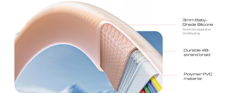 LISEN Crossbody Lanyard Teacher 60W USB C Cable for iPhone Air 17 16 15 Anti-Theft Phone Chain Crossbody Phone Strap for Most Smartphones Cell Phone Neck Holder for Women Desert Gold Silicone Metal Pad Transparent