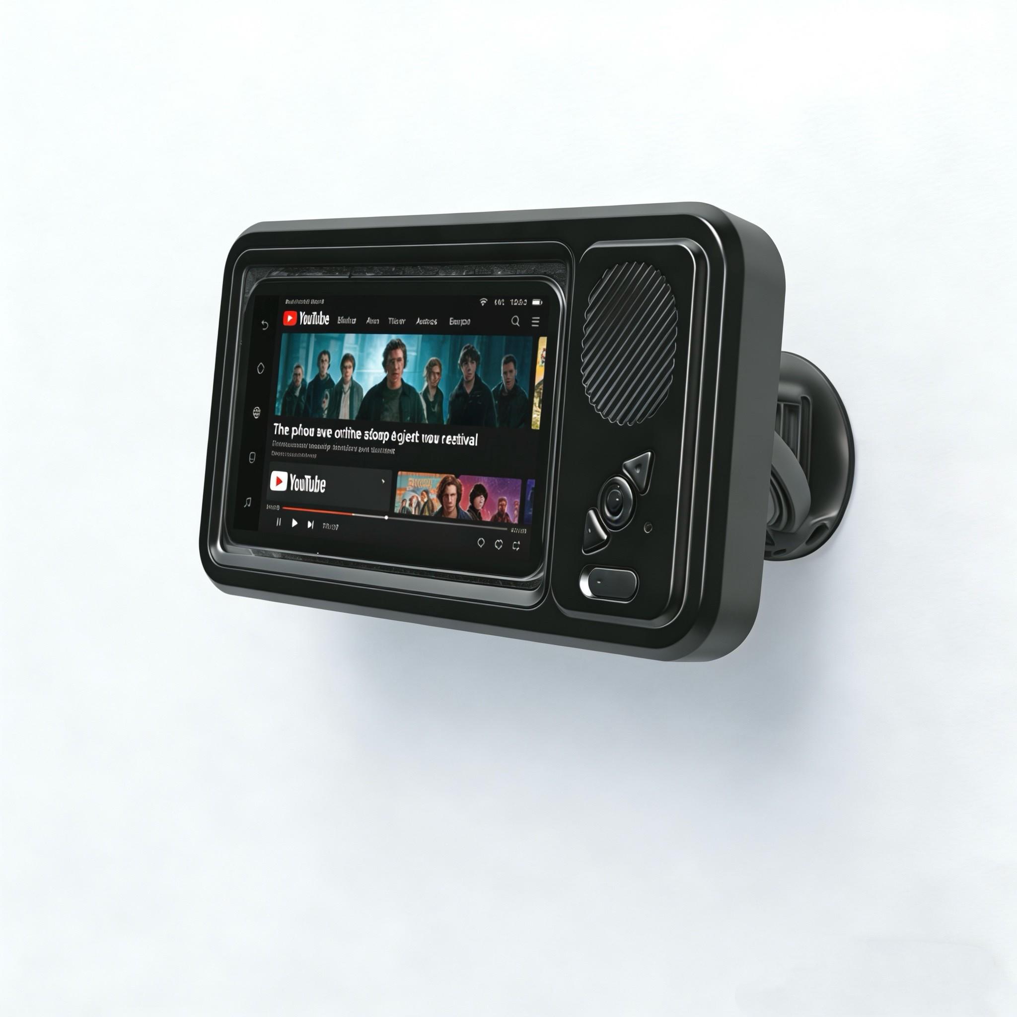 Waterproof box speaker, bathroom waterproof 360 ° rotating touch screen, Bluetooth speaker, watch movies, listen to music, phone holder Bluetooth speaker audio shower TV holder, swimming pool, kitchen, bathroom, sink, Portable Waterproof Speaker