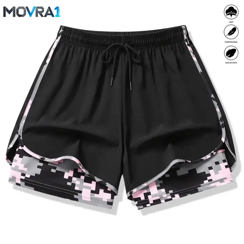 MOVRA1 Women’s casual athletic shorts with-in lining, drawstring design, elastic waistband - suitable outdoor, fitness, running, and everyday casual wear; women’s shorts, athletic shorts, womenswear, vibe
