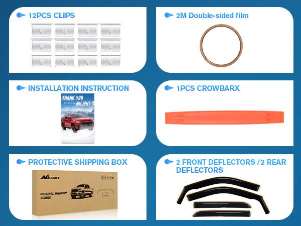 Nilight in Channel Rain Guards for Ram 1500 2009 2010 2011 2012 2013 2014 2015 2016 2017 2018 Crew Cab, 2019-2023 Ram 1500 Classic Body, Original Window Deflectors, Vent Window Visors-4PCS Truck Vehicle Car Accessory  dealsforyoudays
