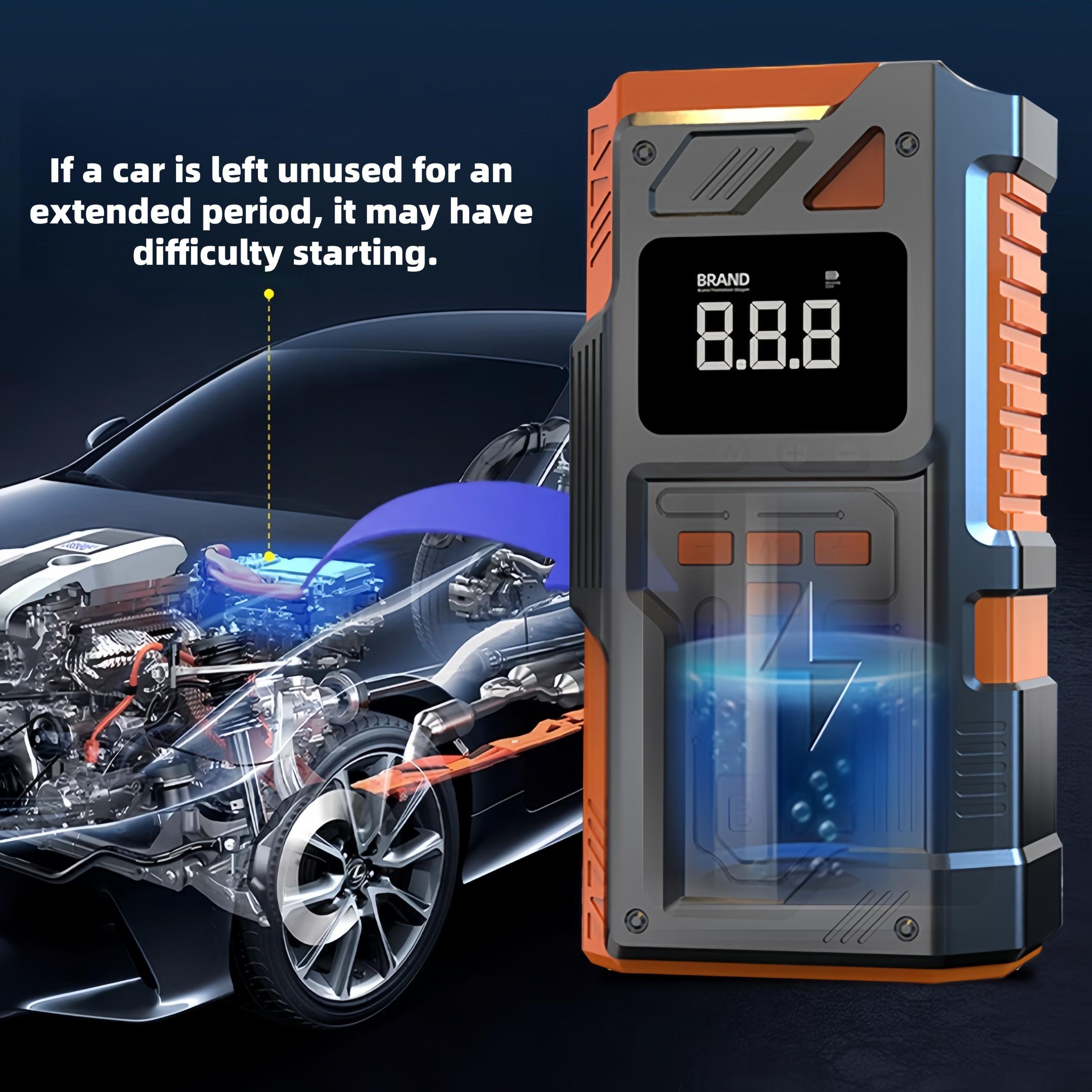 10-in-1 Wireless Car Repair Tools (including 180 PSI air compressor and 12/24V battery boost starter, 8000mAh battery pack, tire pressure monitor, flashlight, equipped with intelligent jumper connector and inflation accessories)，Intelligent jumping box.