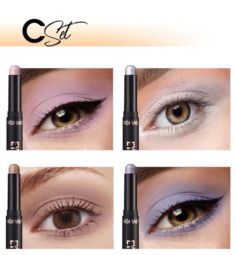 Cream Eyeshadow Stick Gift Set, 8 PCS Soft Smooth Matte Earth & Bright Metal Color Contour Sticks, Waterproof & Long-Lasting