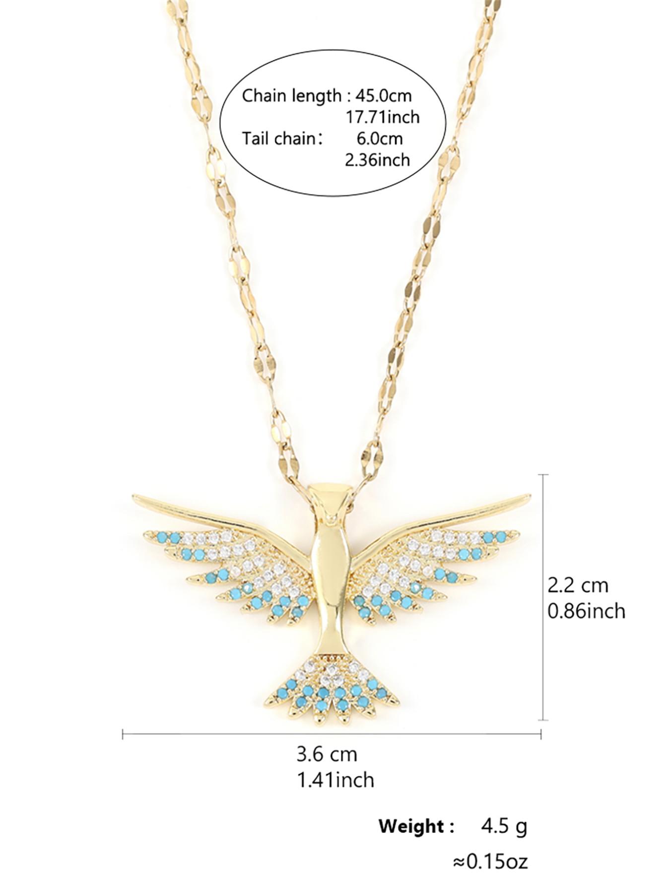 Elegant Full-Diamond Eagle Party Necklace for Women, Versatile High-End Collar Chain Jewelry, Trendy Lockbone Pendant Accessory