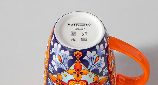 vancasso Simi 16 Oz/12 Oz Multicolor Porcelain Cups for Latte, Hot Tea, Cappuccino, Cocoa, Soup, Dishwasher, Microwave Safe, Set of 6 Ceramic Drinkware Stylish Drinkware Coffee