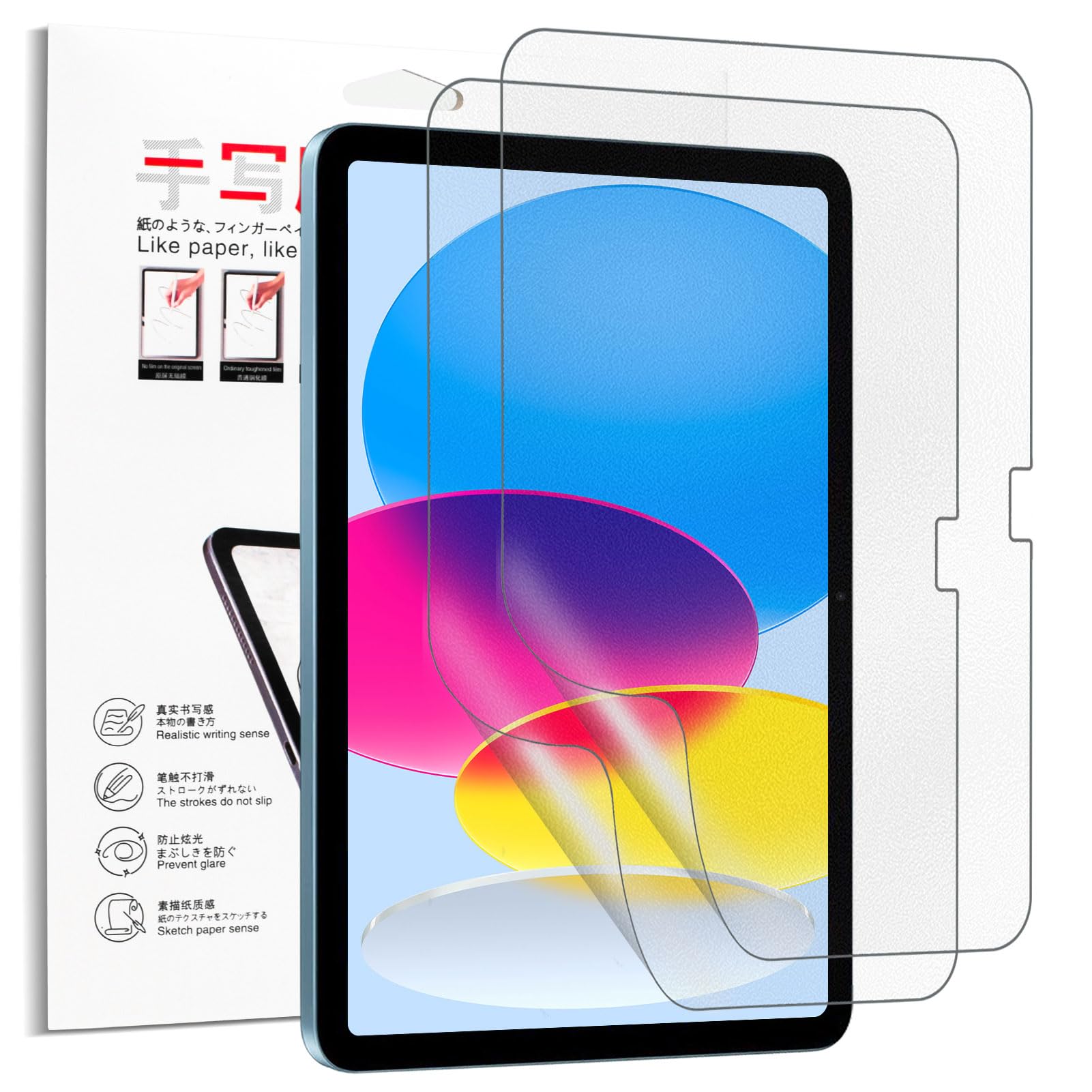 2/3 Pack Paperfeel Screen Protector for iPad Air/Pro/Mini 8/11 Inch Display 2018/2022/2024,Soft PET Film for Apple iPad ,High Clear Touch Sensitivity