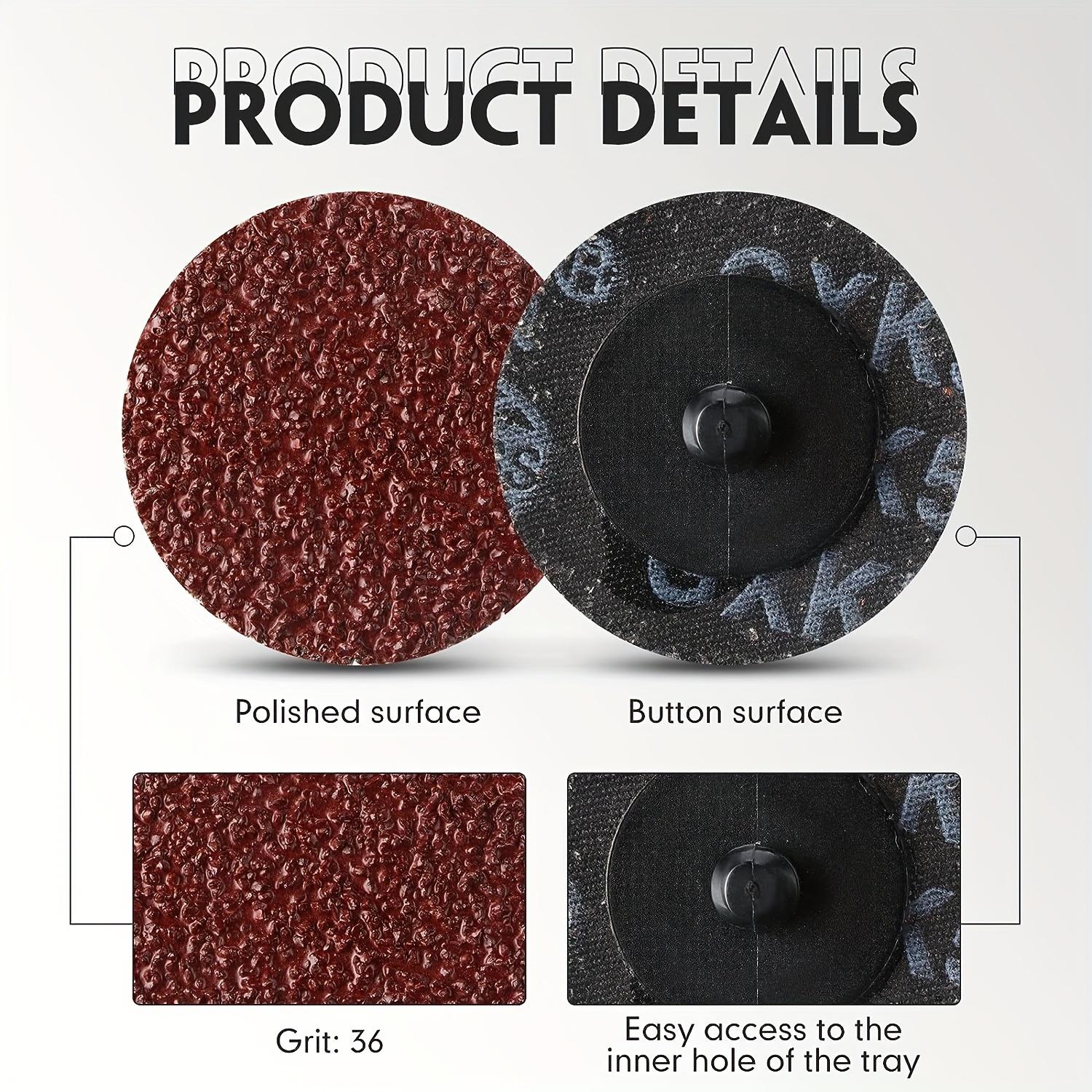 2 Inch Sanding Disc Set, Die Grinder Accessories Sanding Disc with Drill Adapter, Roll Lock Discs for Power Tool Die Grinder Surface Prep Strip Grind Polish Burr Remove