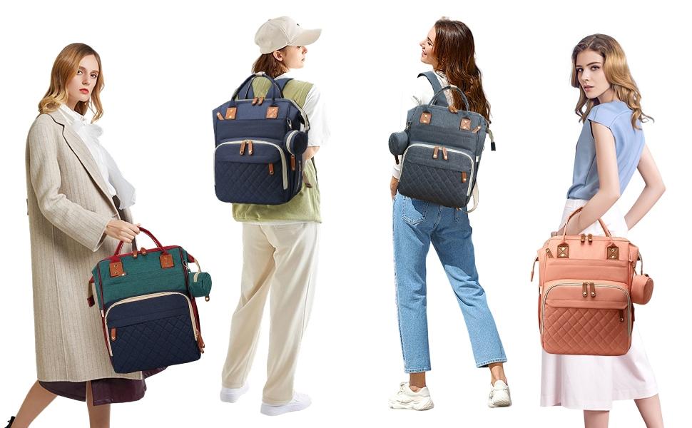 Diaper Bag Backpack, Large Capacity Baby Bag with 15+ Pockets, USB Port, Waterproof Travel Backpack for Moms & Dads, Multifunctional Diaper Bag