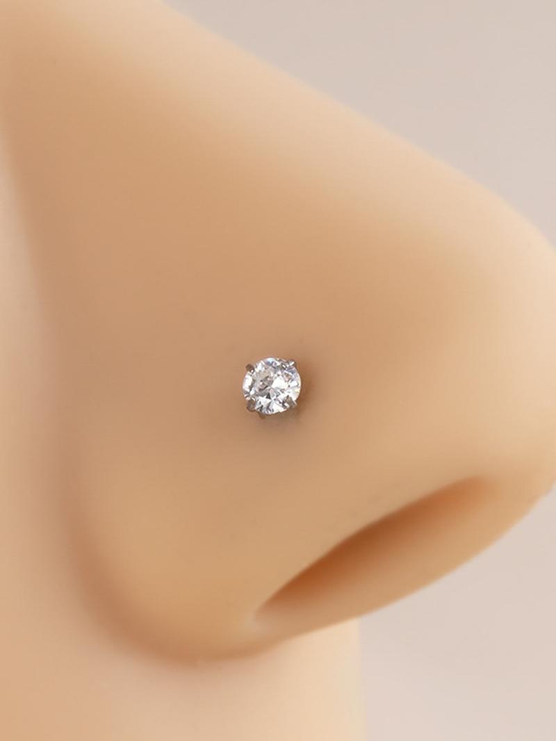 18g Threadless Nose Studs CZ Nose Rings For Women Labret Studs Push In Flat Back Stud Earrings Nose Nostril Tragus Helix Piercing Jewelry