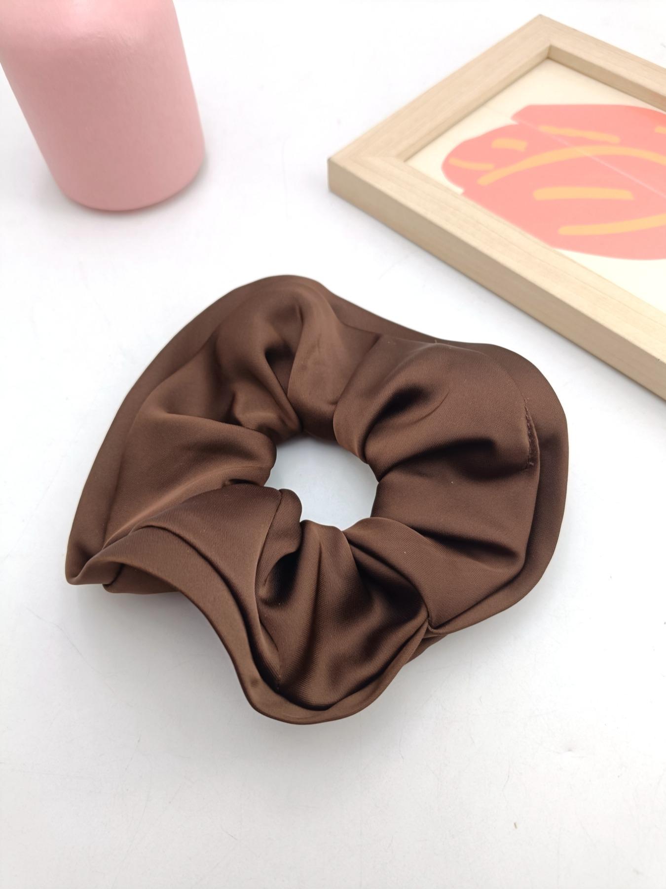 1PC 15cm Wood Ear Satin Double Layer Hair Tie, High Elasticity Secure Hair Band, No Pressure Hair Accessory, Daily Commute Fashion Item