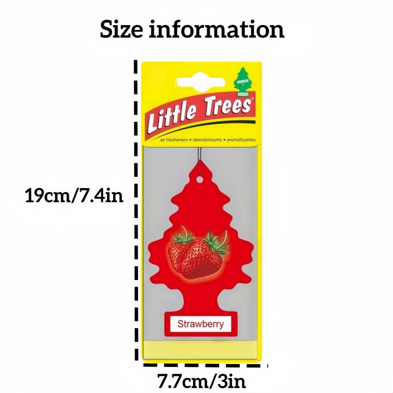 5pcs Little Trees Air Freshener Car Hanging Decor, Car Scents, Long-Lasting Fragrance for Cars & Homes, Strawberry Scented Tree Ornaments