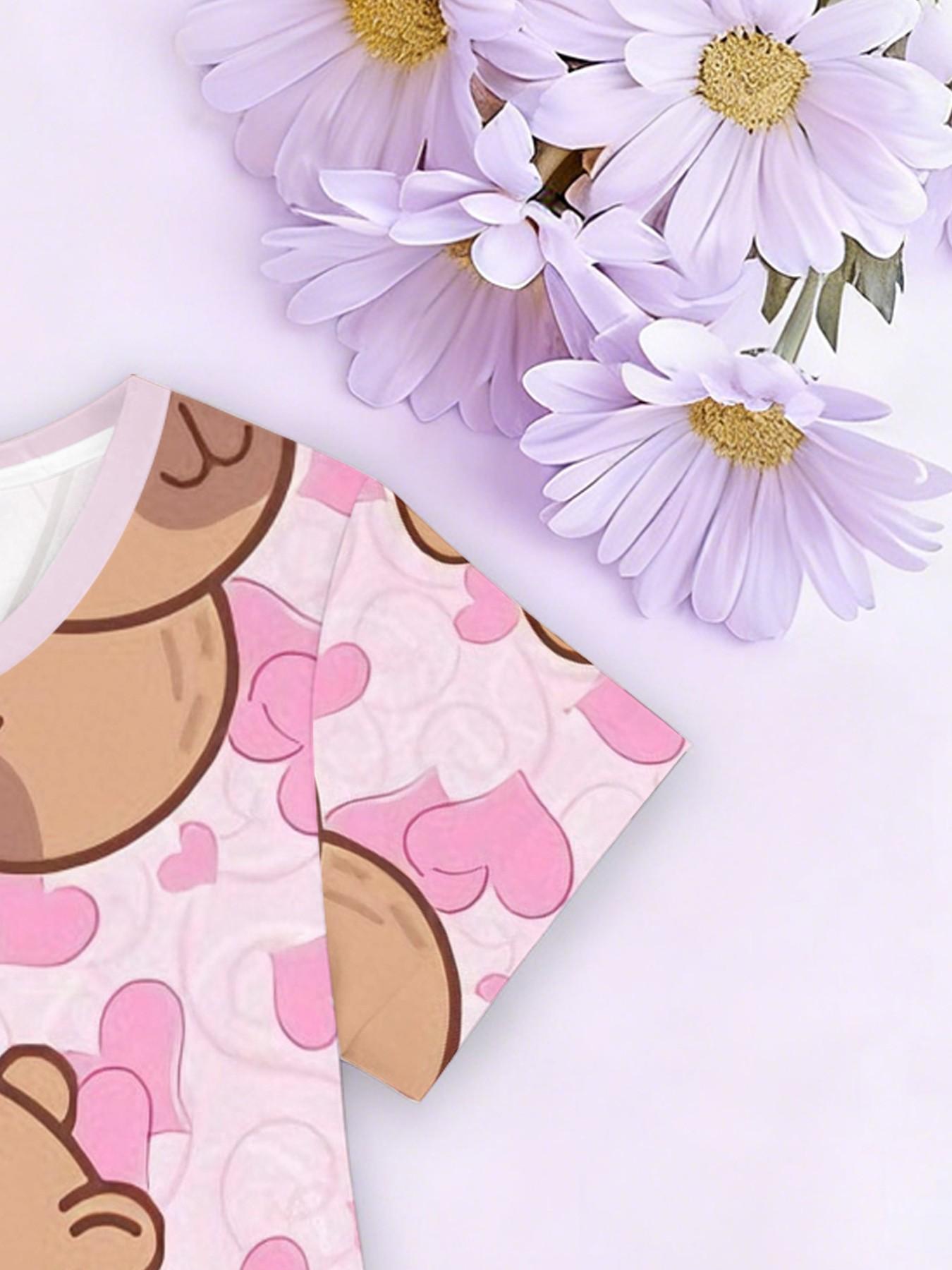 Trendy Girls' Watermelon Food Full Print A-Line Dress, Cute Cartoon Short Sleeve Skirt, Fashion Outdoor Wear, Birthday Gift, Holiday Gift