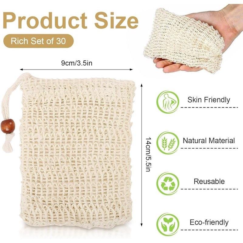 10/5/3/1PC Soap Foaming Net – Rich, Luxurious Lather | Soft, Reusable, Hanging Soap Pouch for Face & Body | Natural Sisal Exfoliating Shower Bag | Gentle for Sensitive Skin | Perfect for Home Spa & Travel Gifts | Exfoliating Bath Tool